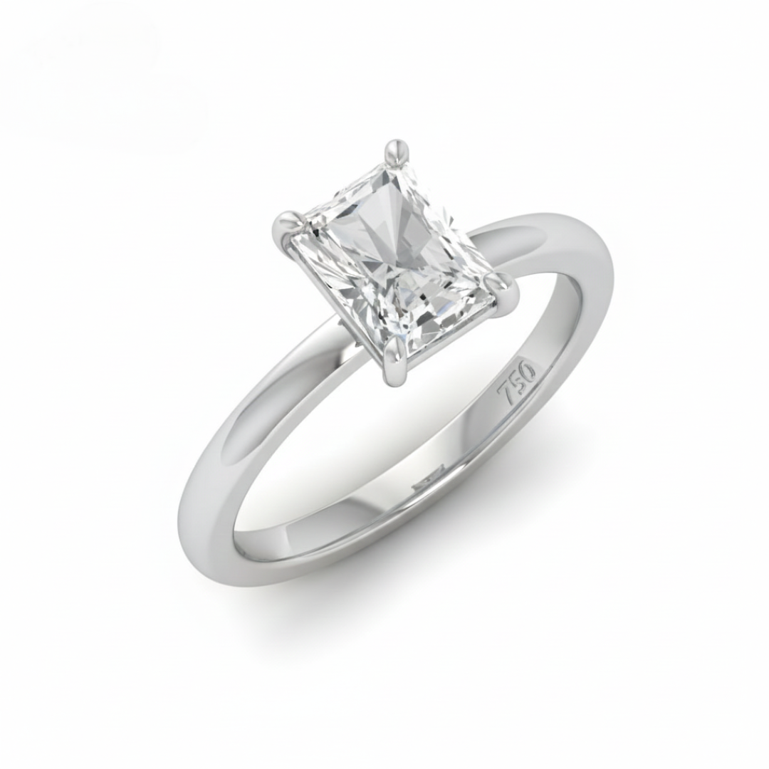 Anaya Solitaire Radiant Cut With Diamond Engagement Ring