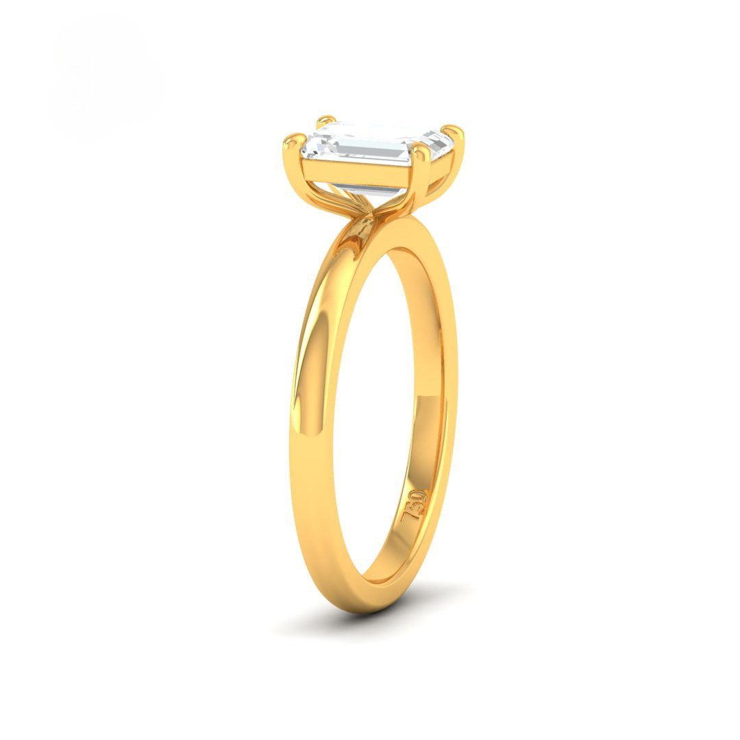 Anaya Solitaire Emerald Cut With Diamond Engagement Ring