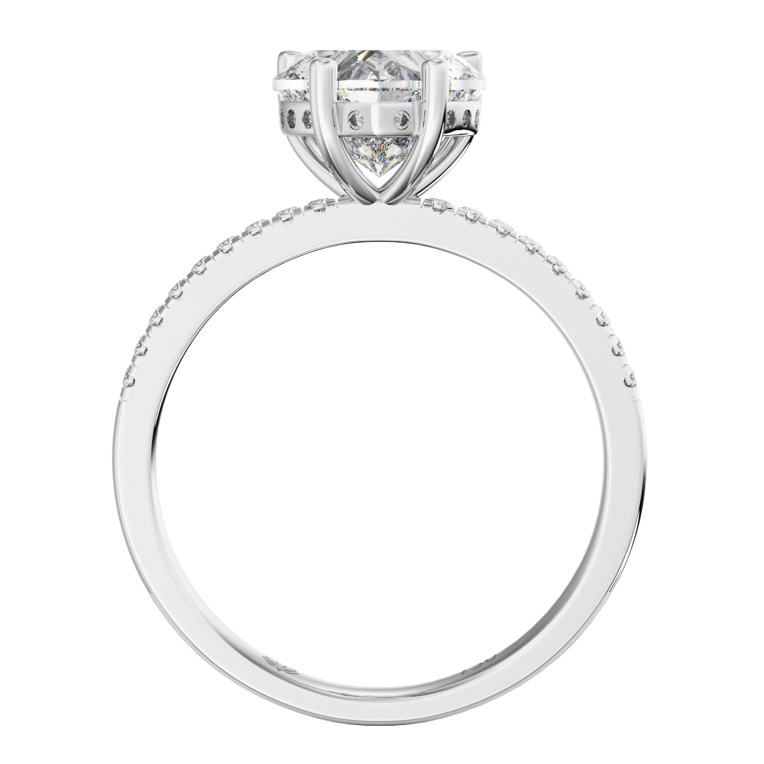 Giselle Heart Shaped Hidden Halo and Diamond Band