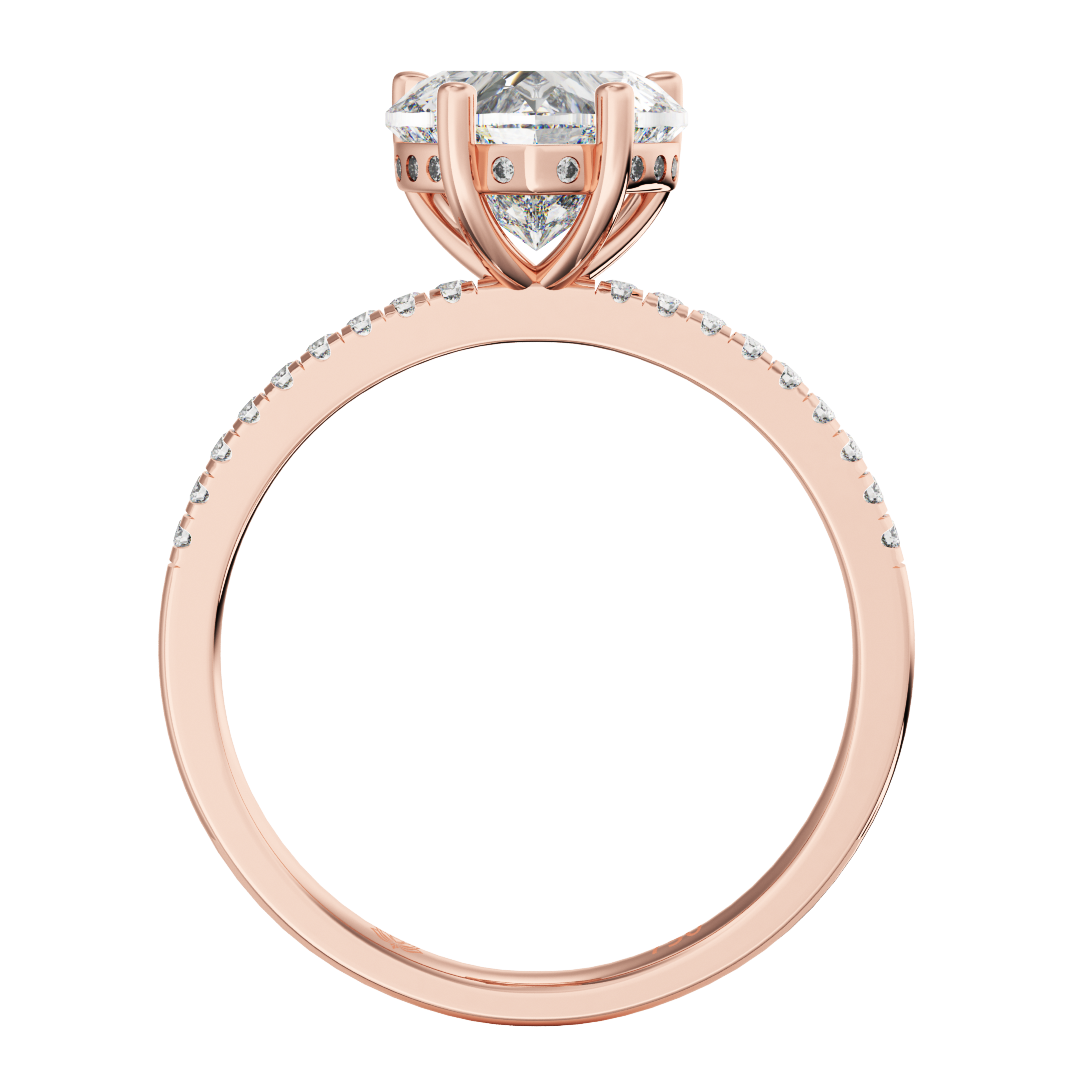 Giselle Heart Shaped Hidden Halo and Diamond Band
