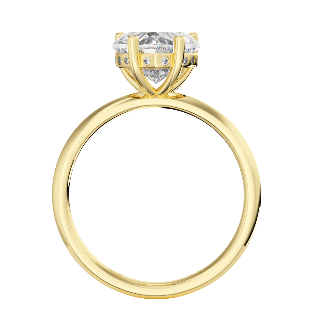 Zélie Heart Shaped Hidden Halo Diamond Engagement Ring