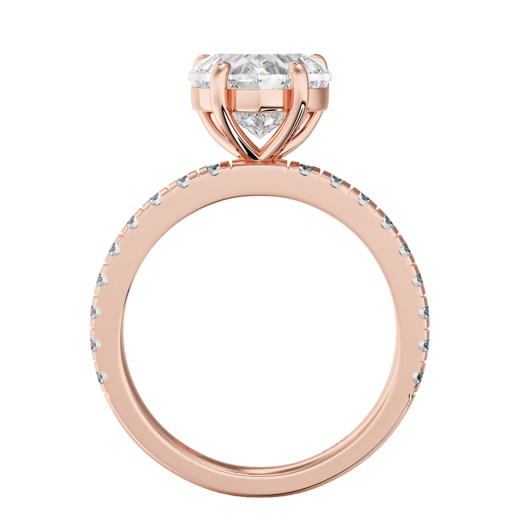 Laure Heart With Diamond Band Diamond Engagement Ring