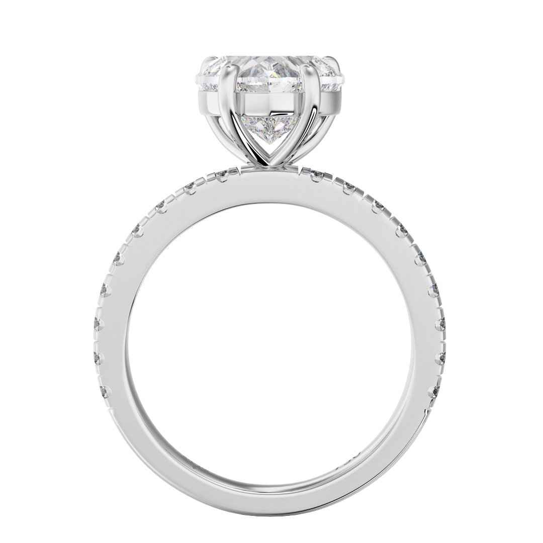 Laure Heart With Diamond Band Diamond Engagement Ring