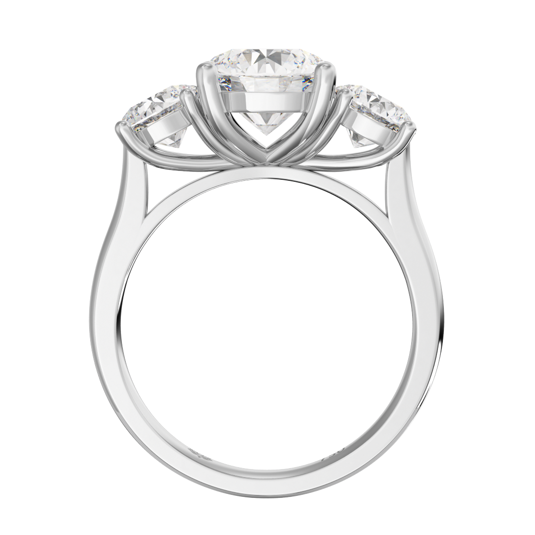 Océane Round Diamond Three Stone Engagement Ring