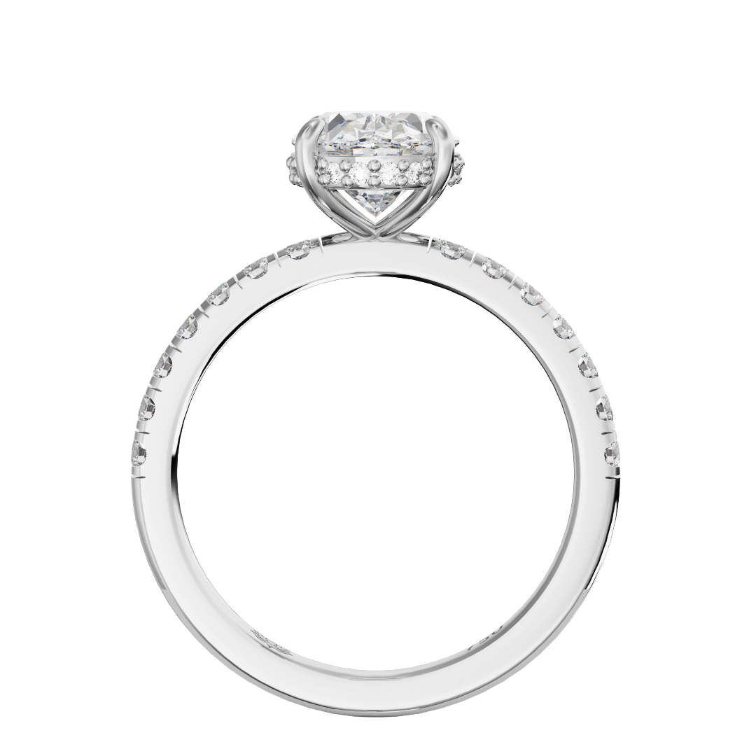 Persephone Oval Hidden Halo Diamond Ring