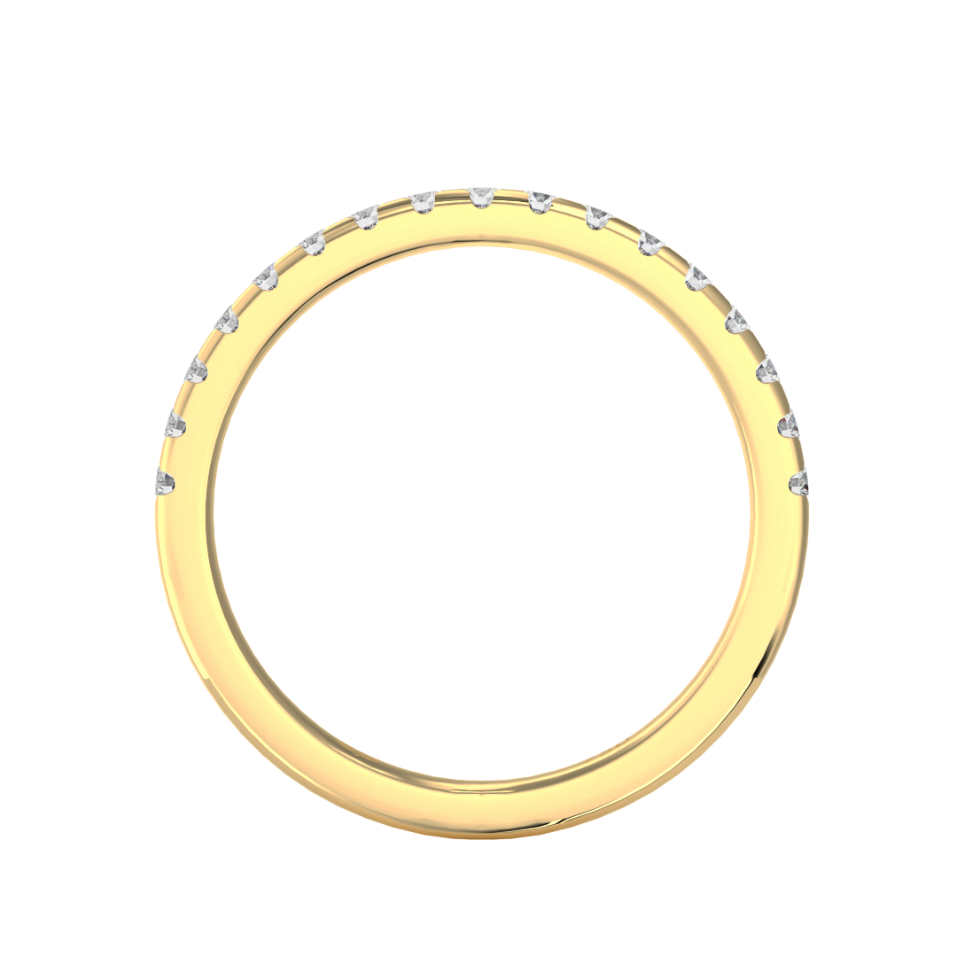Delphine Round Brilliant Cut Gold Diamond Wedding Band