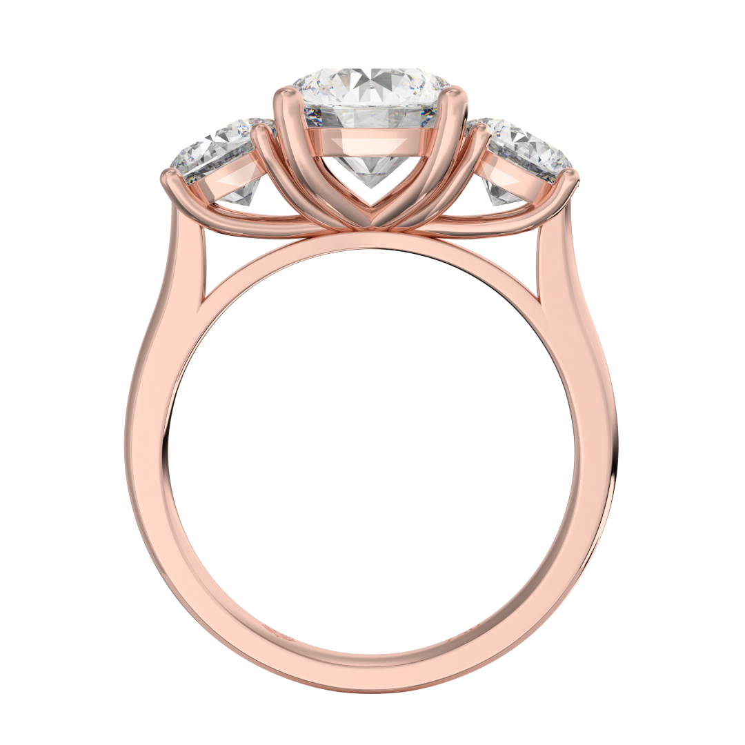 Océane Round Diamond Three Stone Engagement Ring