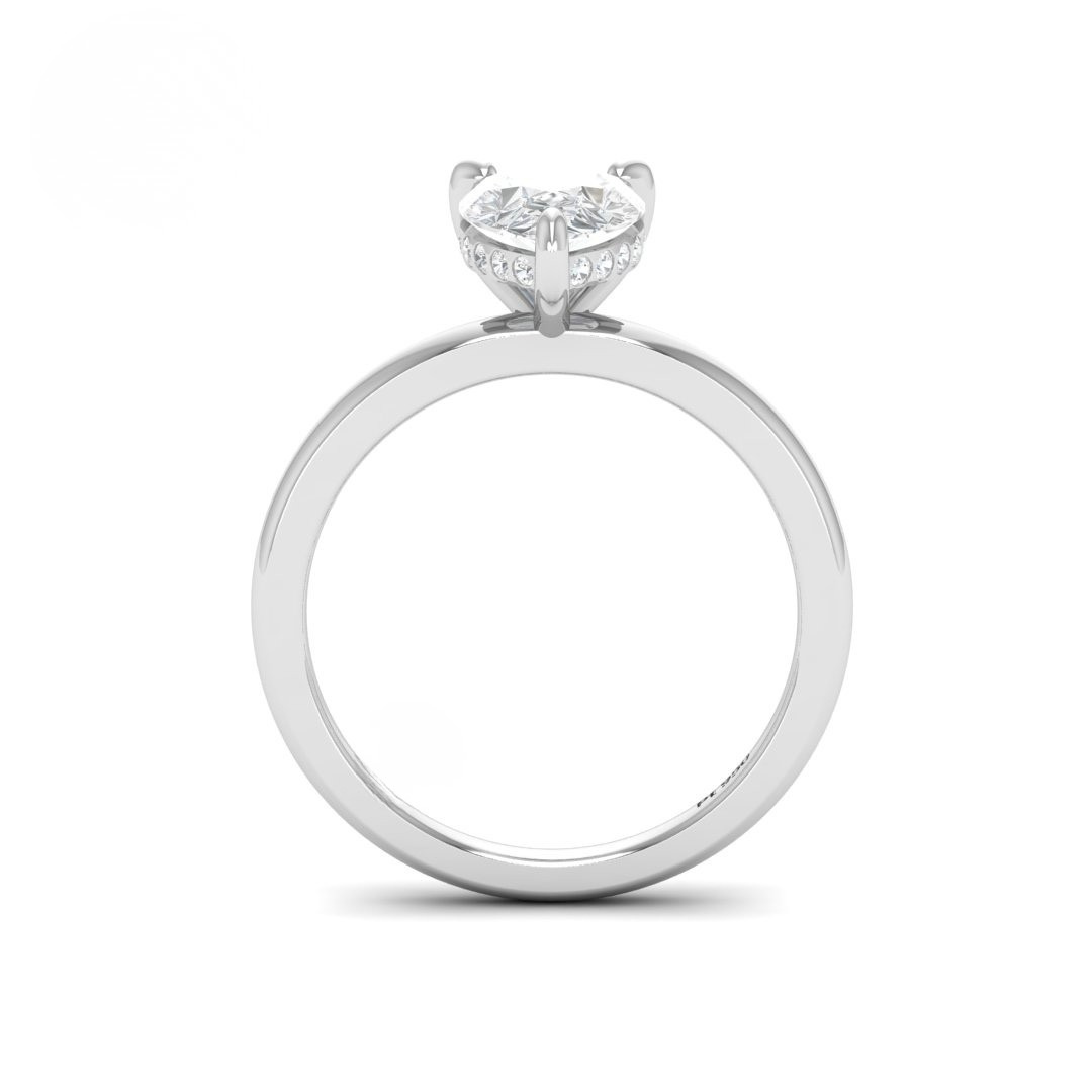 Kiara Pear Cut Diamond With Hidden Halo Engagement Ring