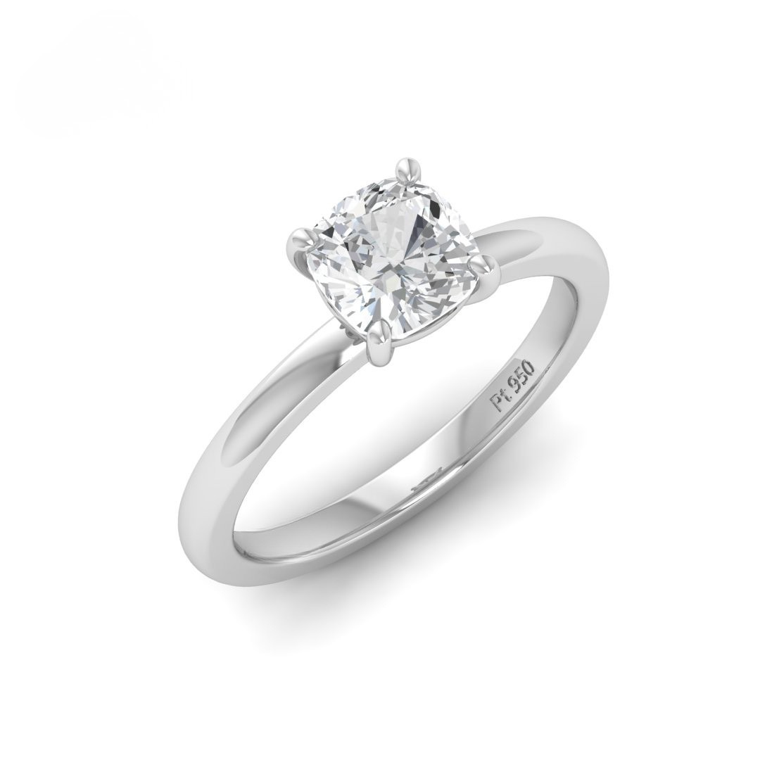 Anaya Solitaire Cushion Cut With Diamond Engagement Ring