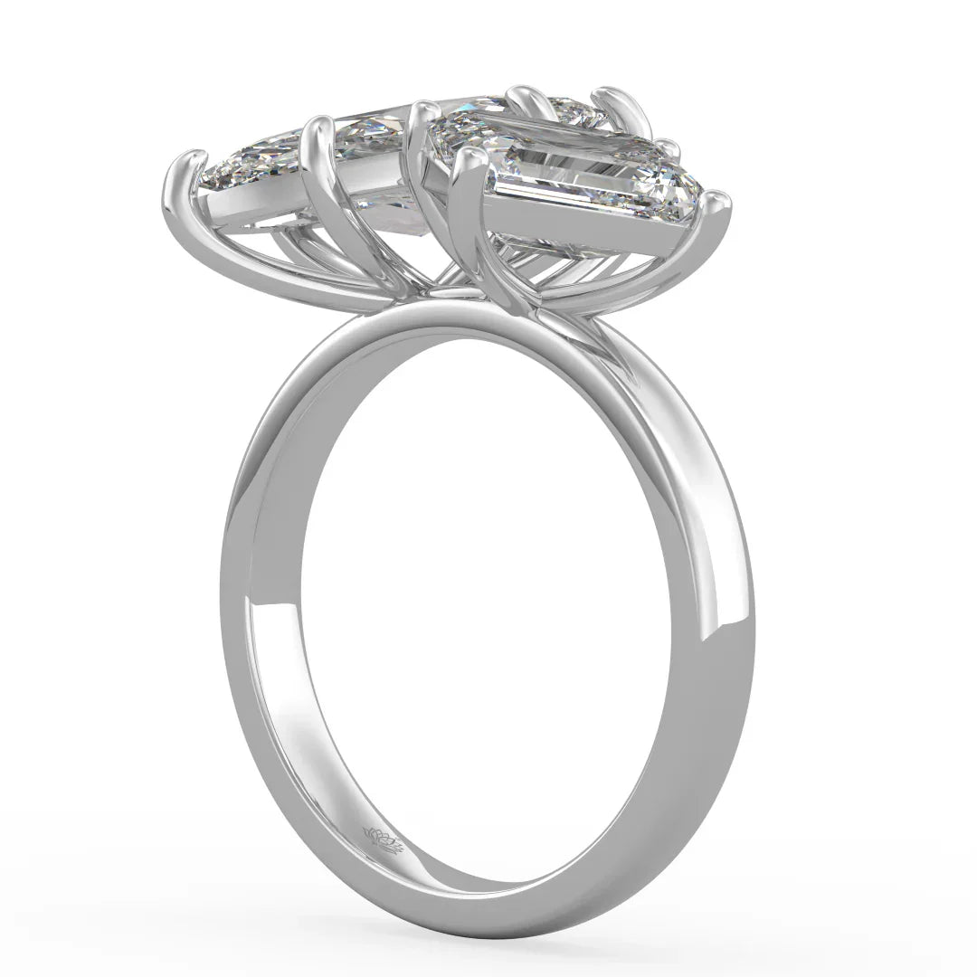 Celeste Marquise & Emerald Twin Diamond Ring