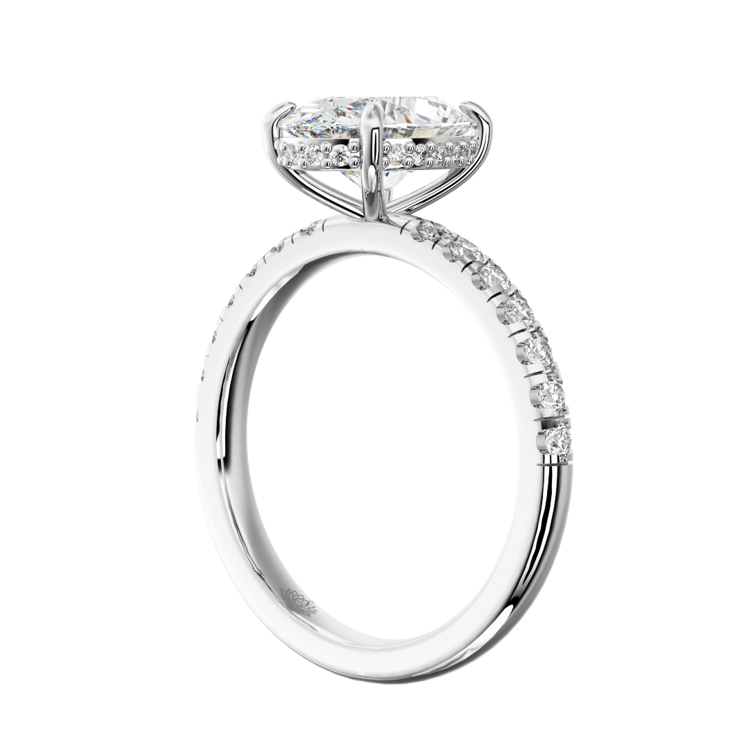 Persephone Oval Hidden Halo Diamond Ring