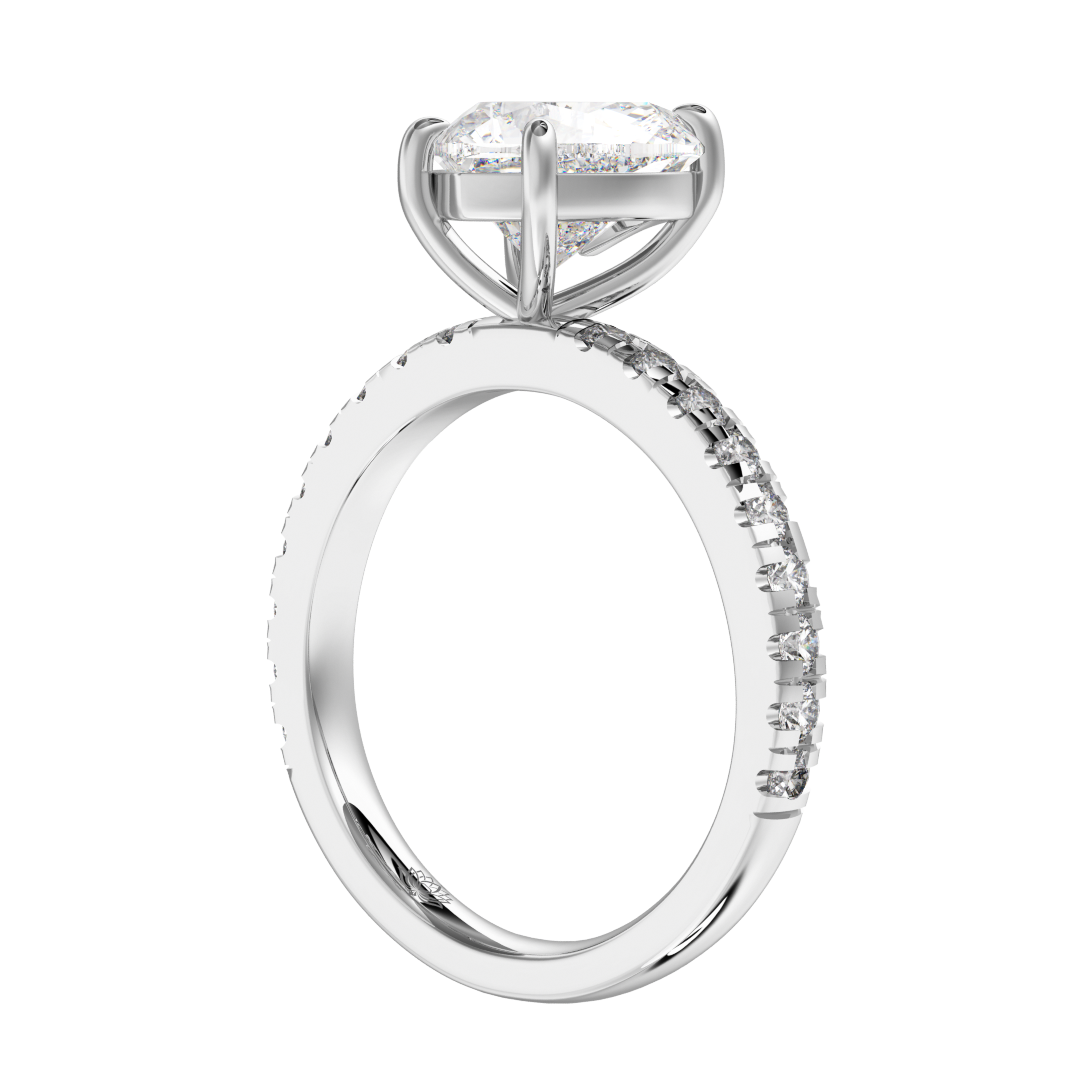 Laure Heart With Diamond Band Diamond Engagement Ring