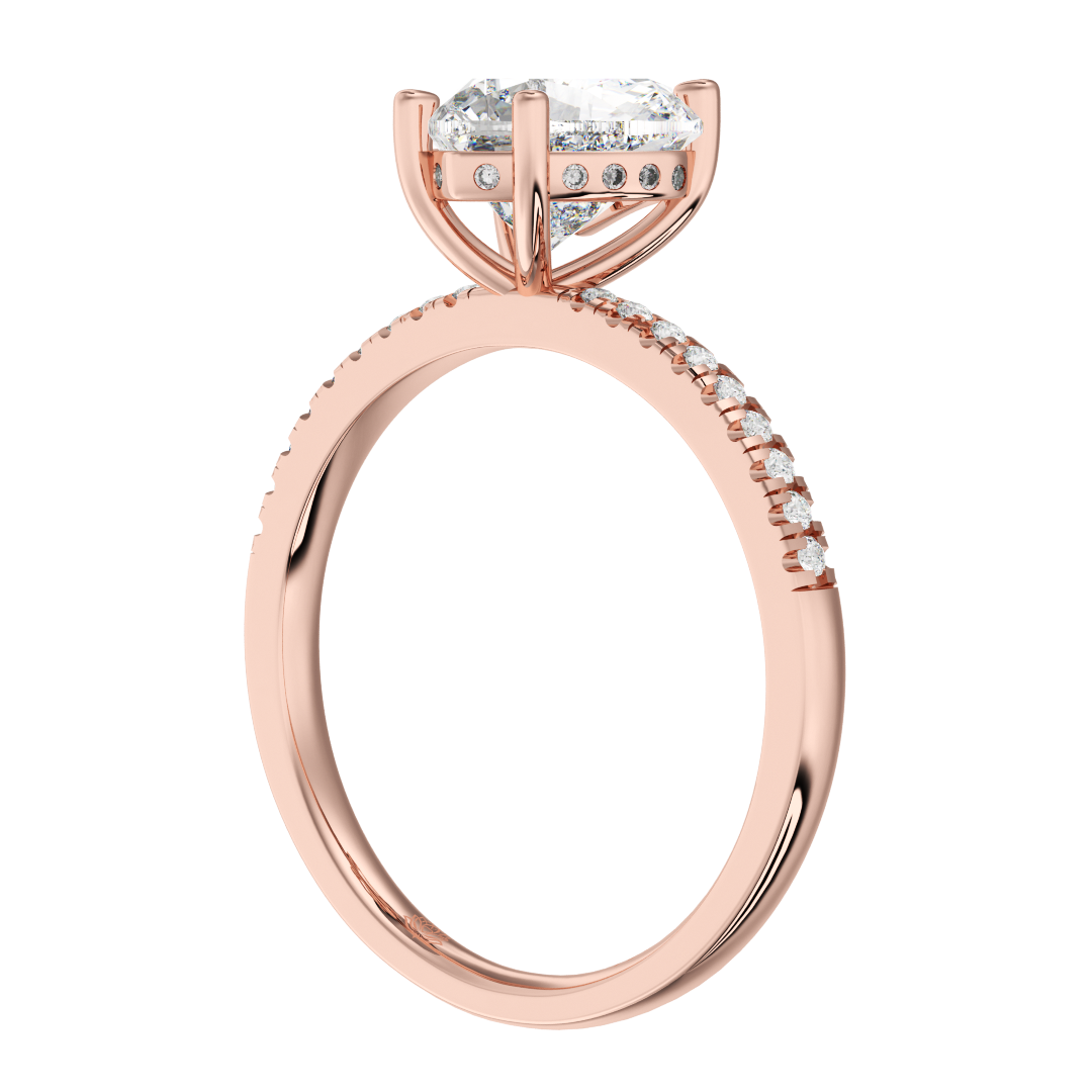 Giselle Heart Shaped Hidden Halo and Diamond Band
