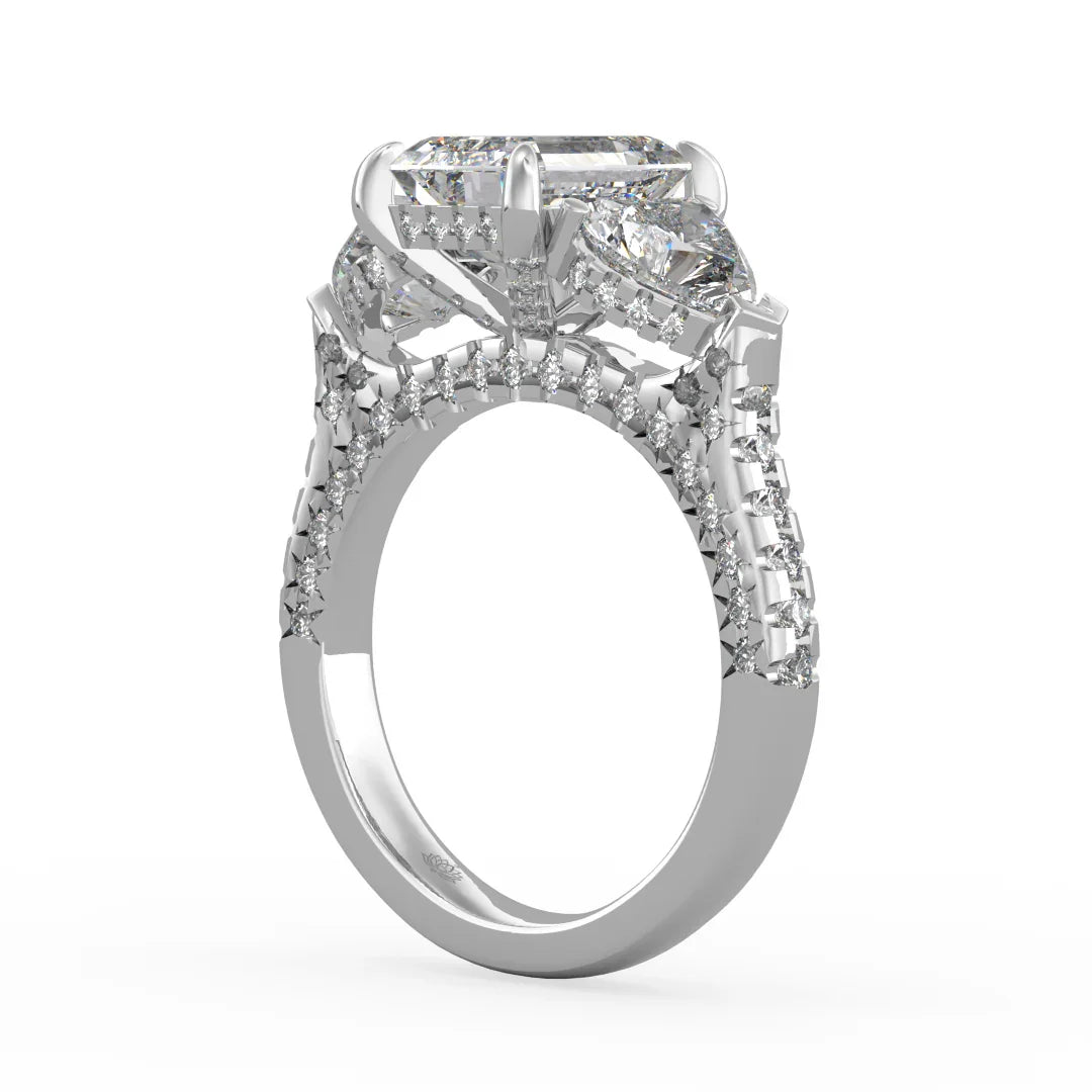 Seraphina Emerald Three Stone Diamond Ring