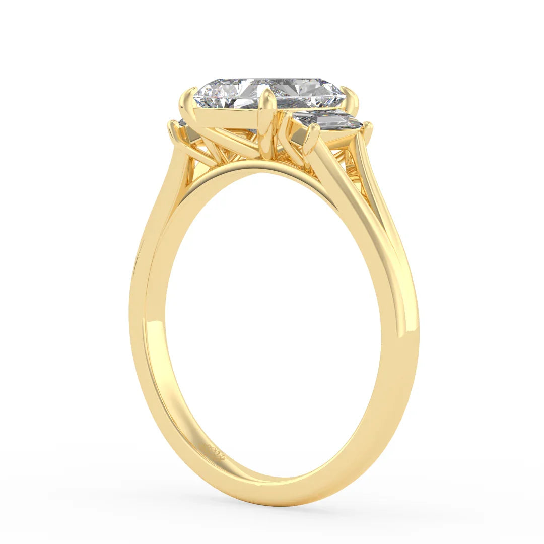 Ophelia Radiant Three Stone Diamond Ring