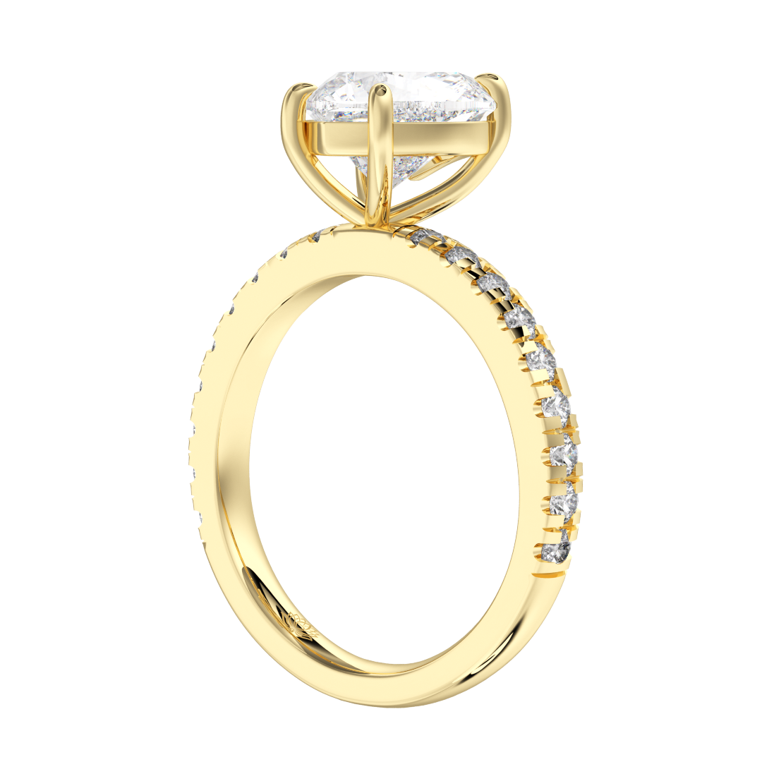 Laure Heart With Diamond Band Diamond Engagement Ring