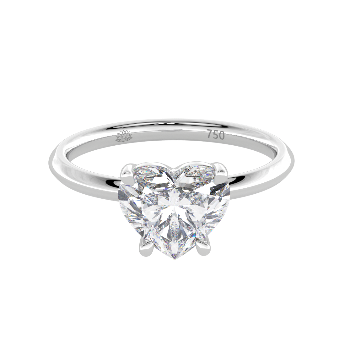 Zélie Heart Shaped Hidden Halo Diamond Engagement Ring