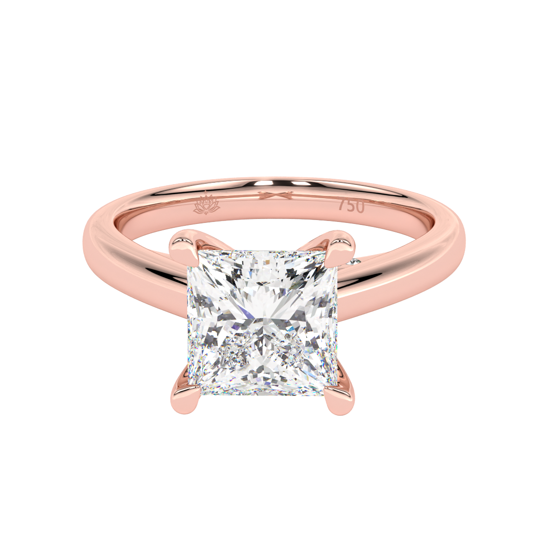 Ophelia Princess Diamond Hidden Halo Engagement Ring