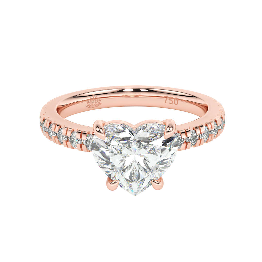 Laure Heart With Diamond Band Diamond Engagement Ring