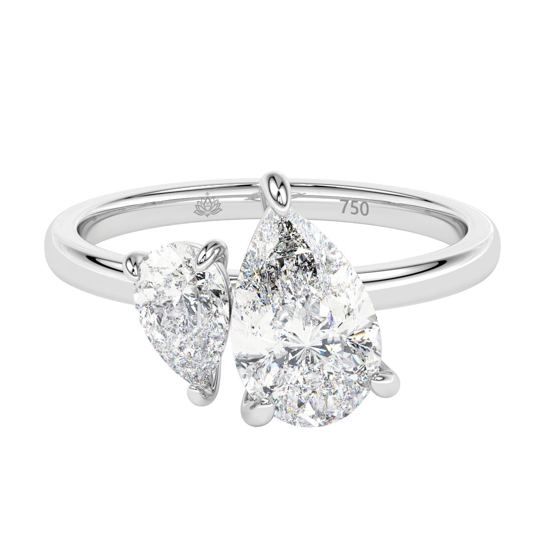 Luminara Toi Et Moi Pear Diamond Ring