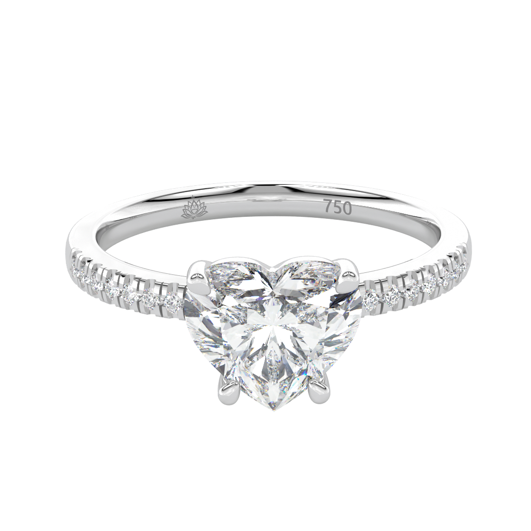 Giselle Heart Shaped Hidden Halo and Diamond Band