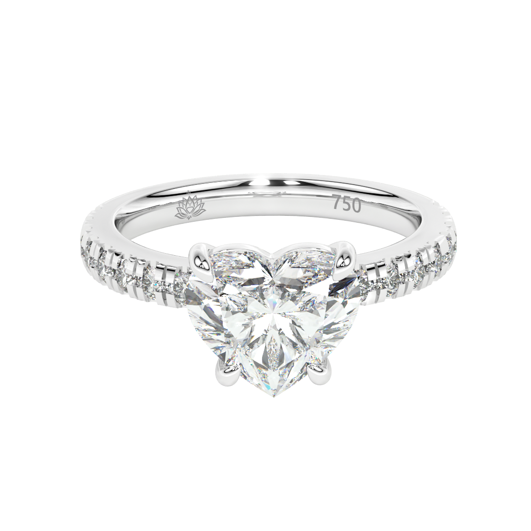 Laure Heart With Diamond Band Diamond Engagement Ring