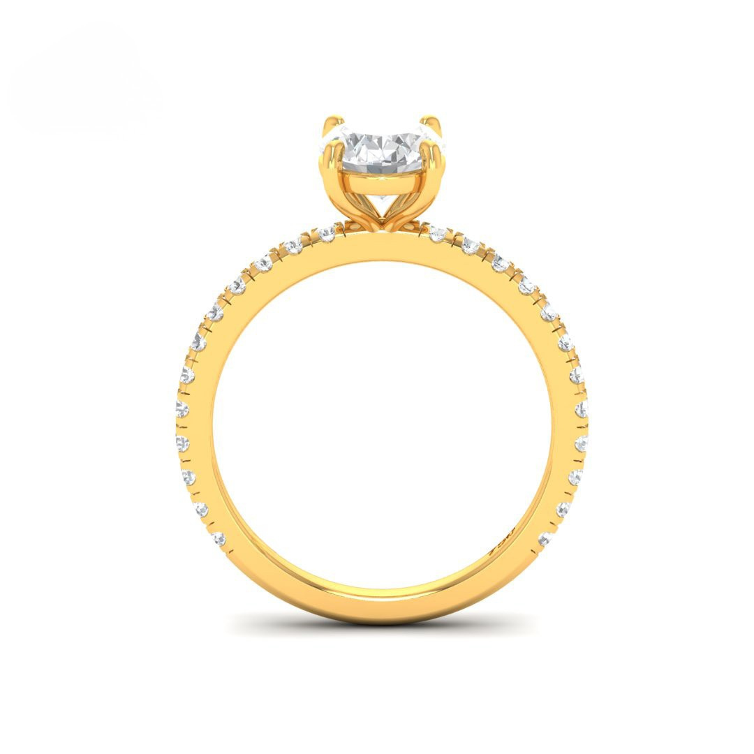 Athena Oval With Diamond Band Engagement Ring