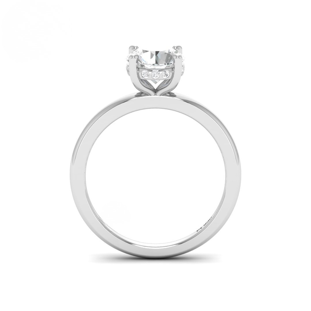Kiara Round Cut Diamond With Hidden Halo Engagement Ring