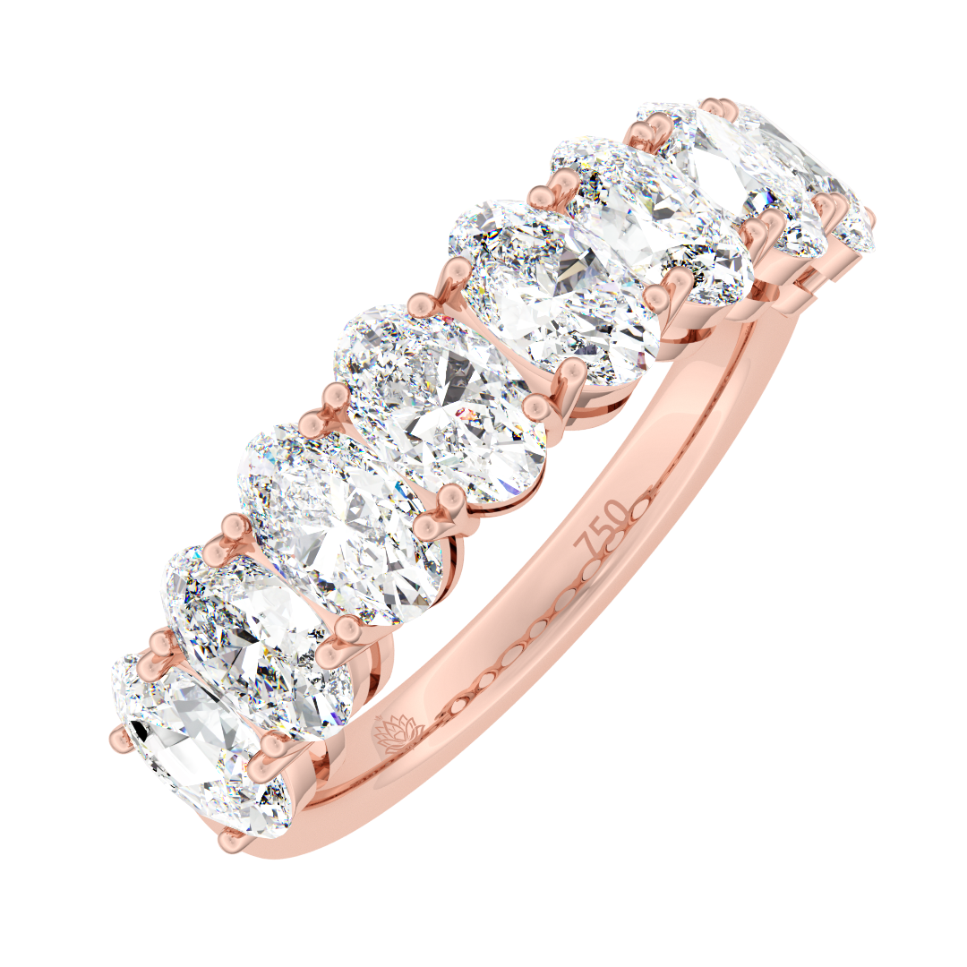 Sandrine Oval Cut Diamond Half Wedding Band