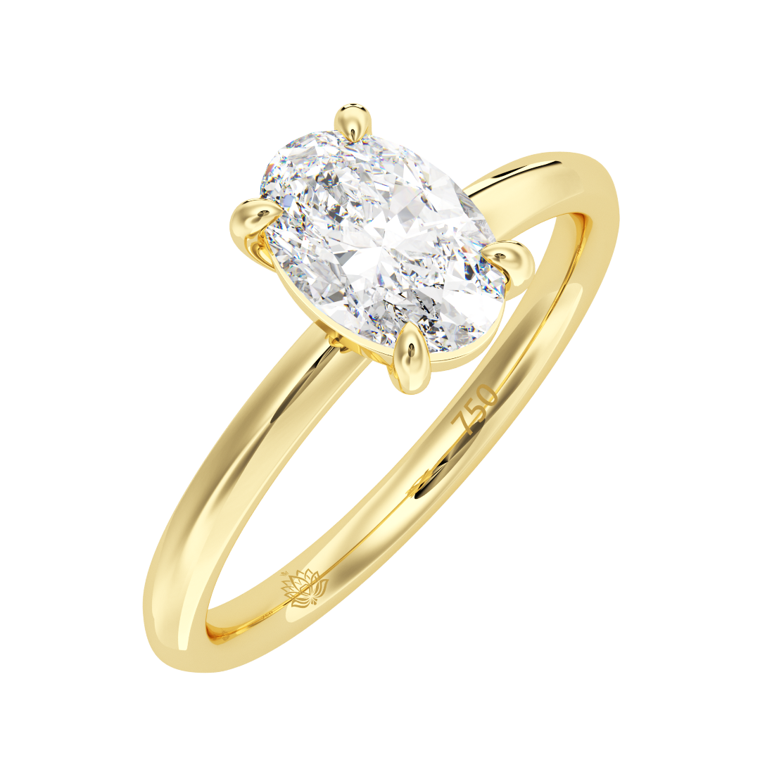 Serenity Oval Solitaire Diamond Ring