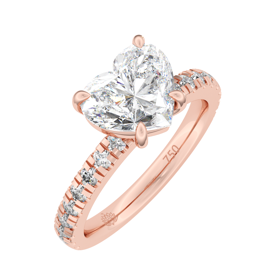 Laure Heart With Diamond Band Diamond Engagement Ring
