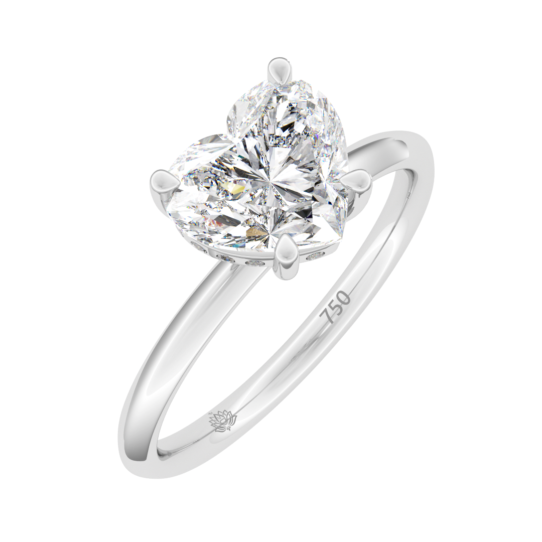 Zélie Heart Shaped Hidden Halo Diamond Engagement Ring