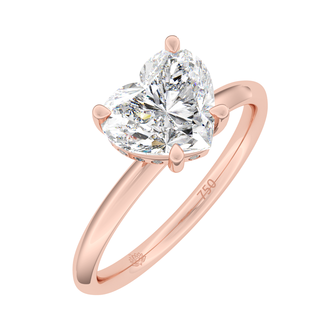 Zélie Heart Shaped Hidden Halo Diamond Engagement Ring