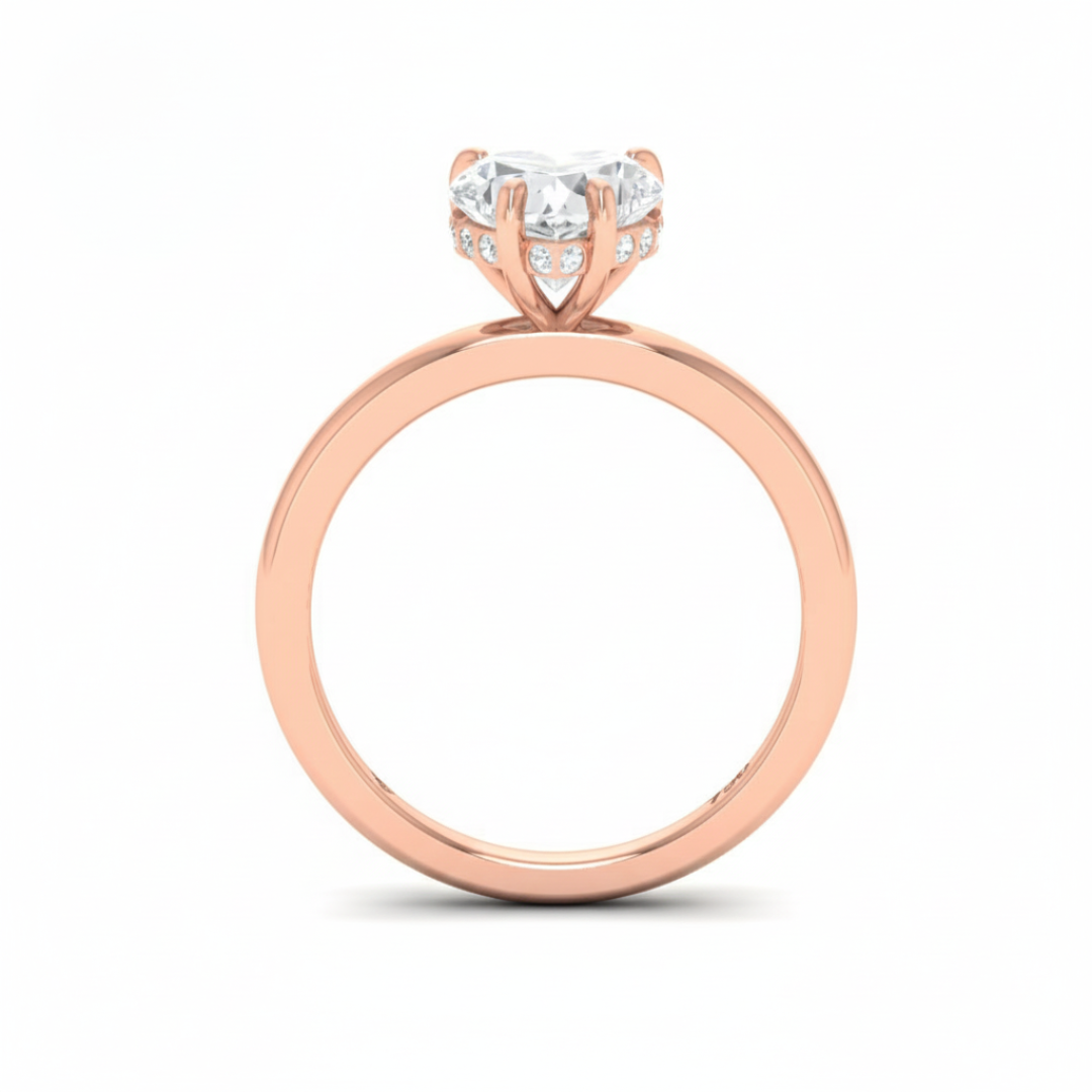 Kiara Heart Cut Diamond With Hidden Halo Engagement Ring