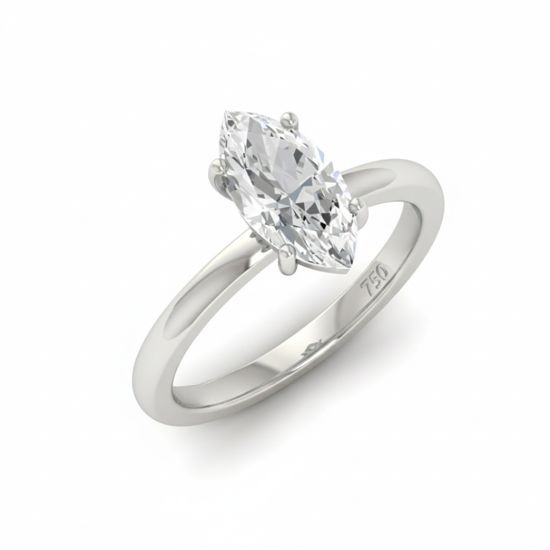 Anaya Solitaire Marquise Cut With Diamond Engagement Ring