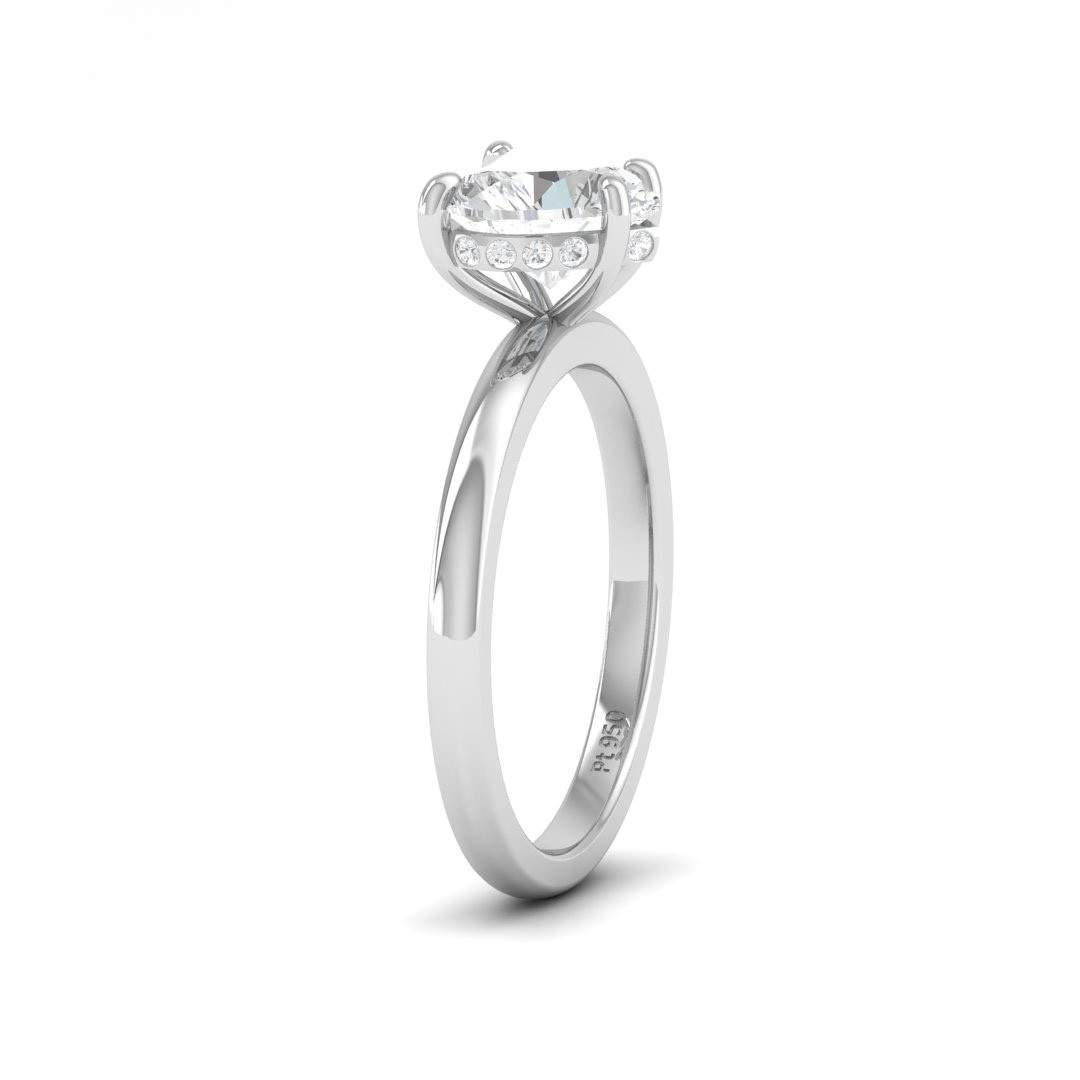 Kiara Heart Cut Diamond With Hidden Halo Engagement Ring