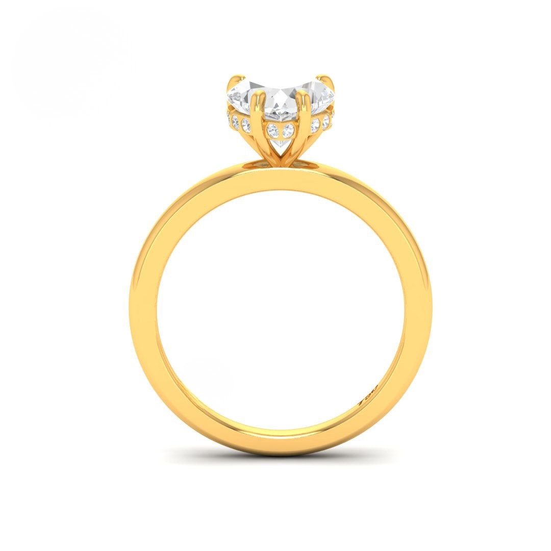 Kiara Heart Cut Diamond With Hidden Halo Engagement Ring