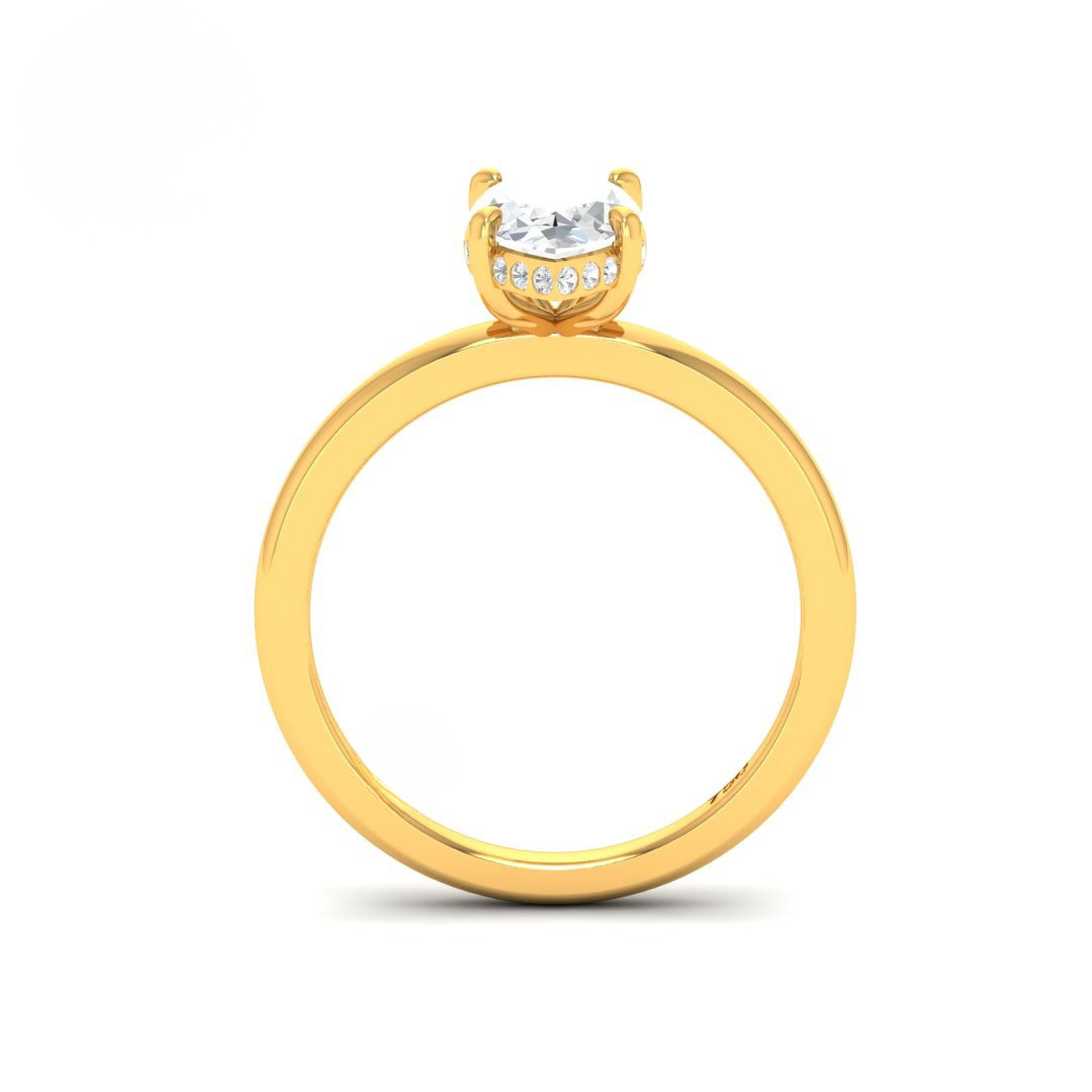 Kiara Marquise Cut Diamond With Hidden Halo Engagement Ring