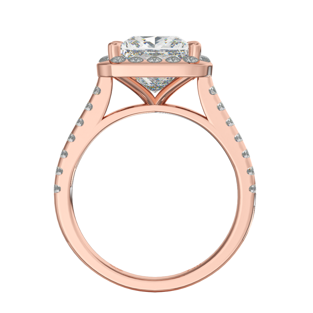 Guinevere Princess Diamond Hidden Halo Engagement Ring