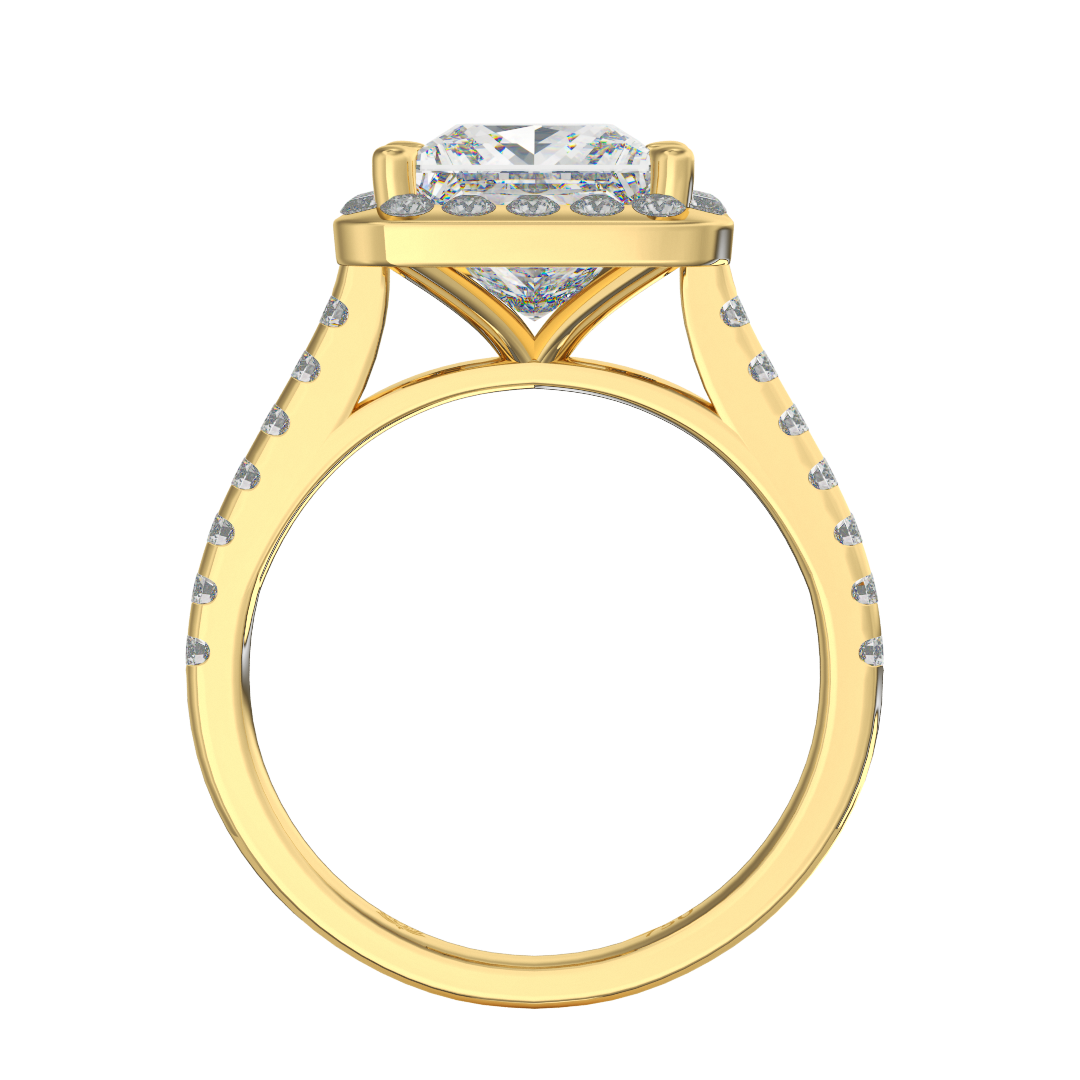 Guinevere Princess Diamond Hidden Halo Engagement Ring