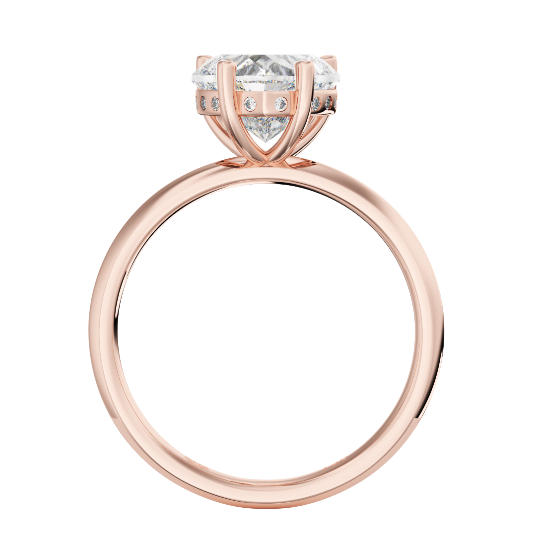 Zélie Heart Shaped Hidden Halo Diamond Engagement Ring