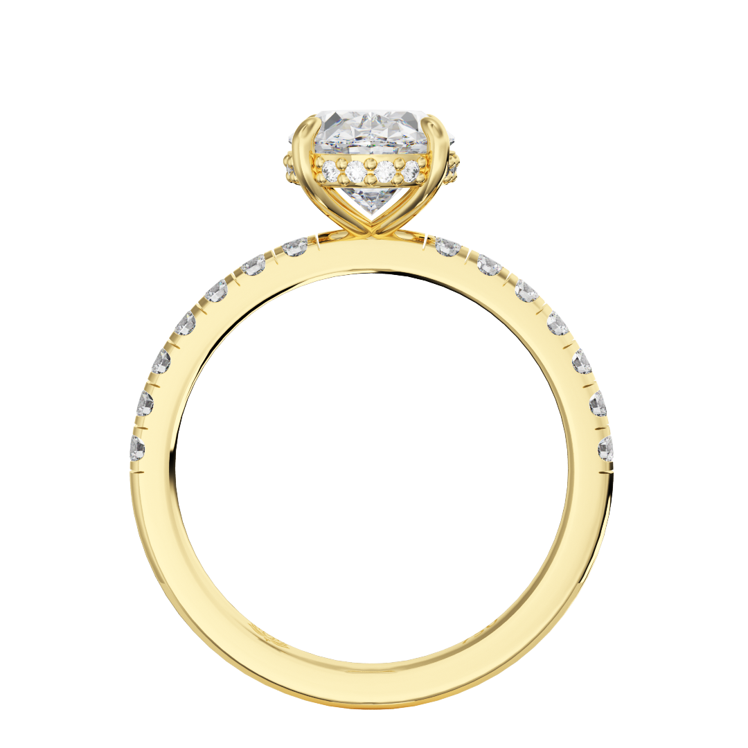 Persephone Oval Hidden Halo Diamond Ring