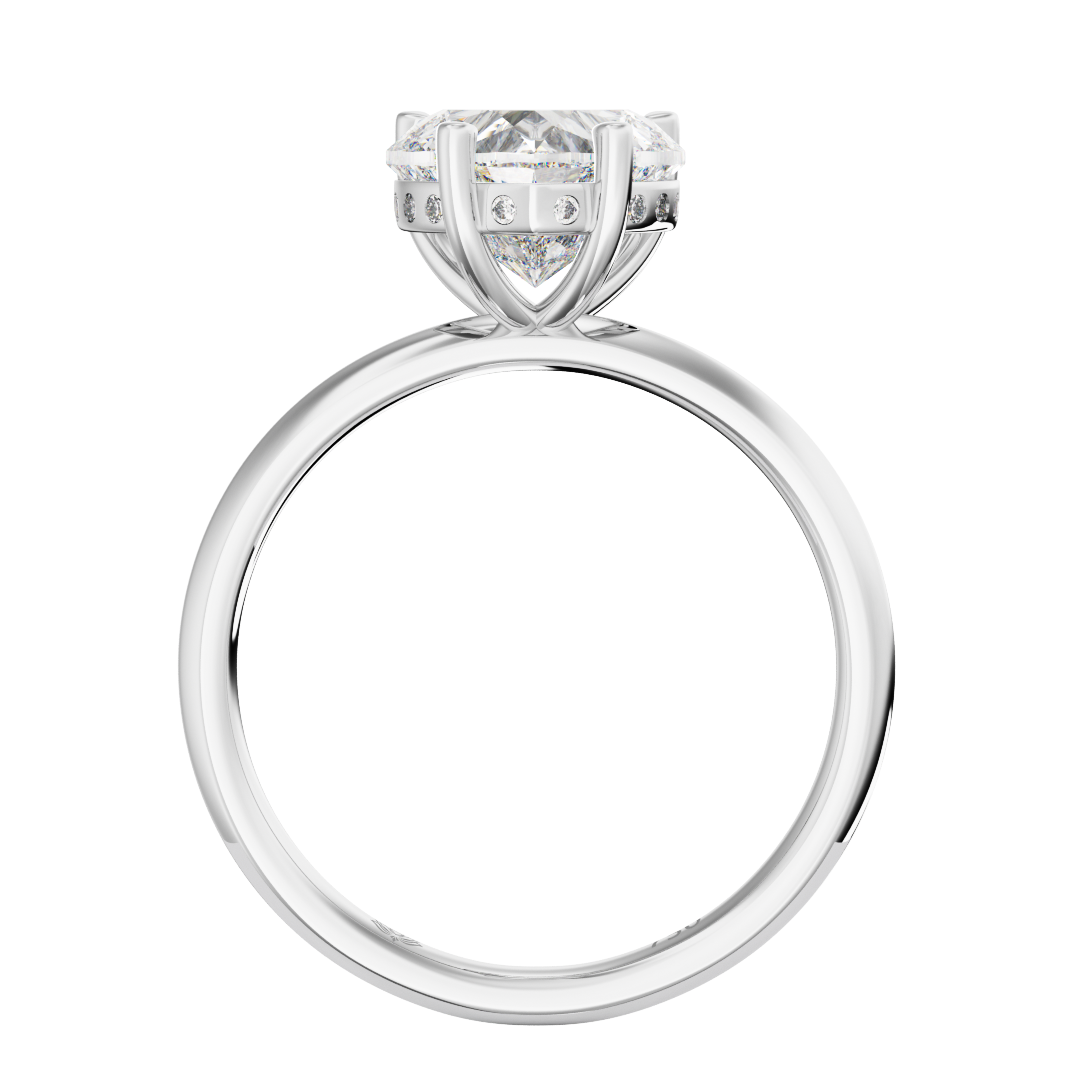 Zélie Heart Shaped Hidden Halo Diamond Engagement Ring