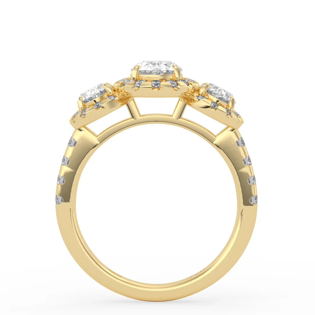 Lumière Trinity Oval Engagement Ring