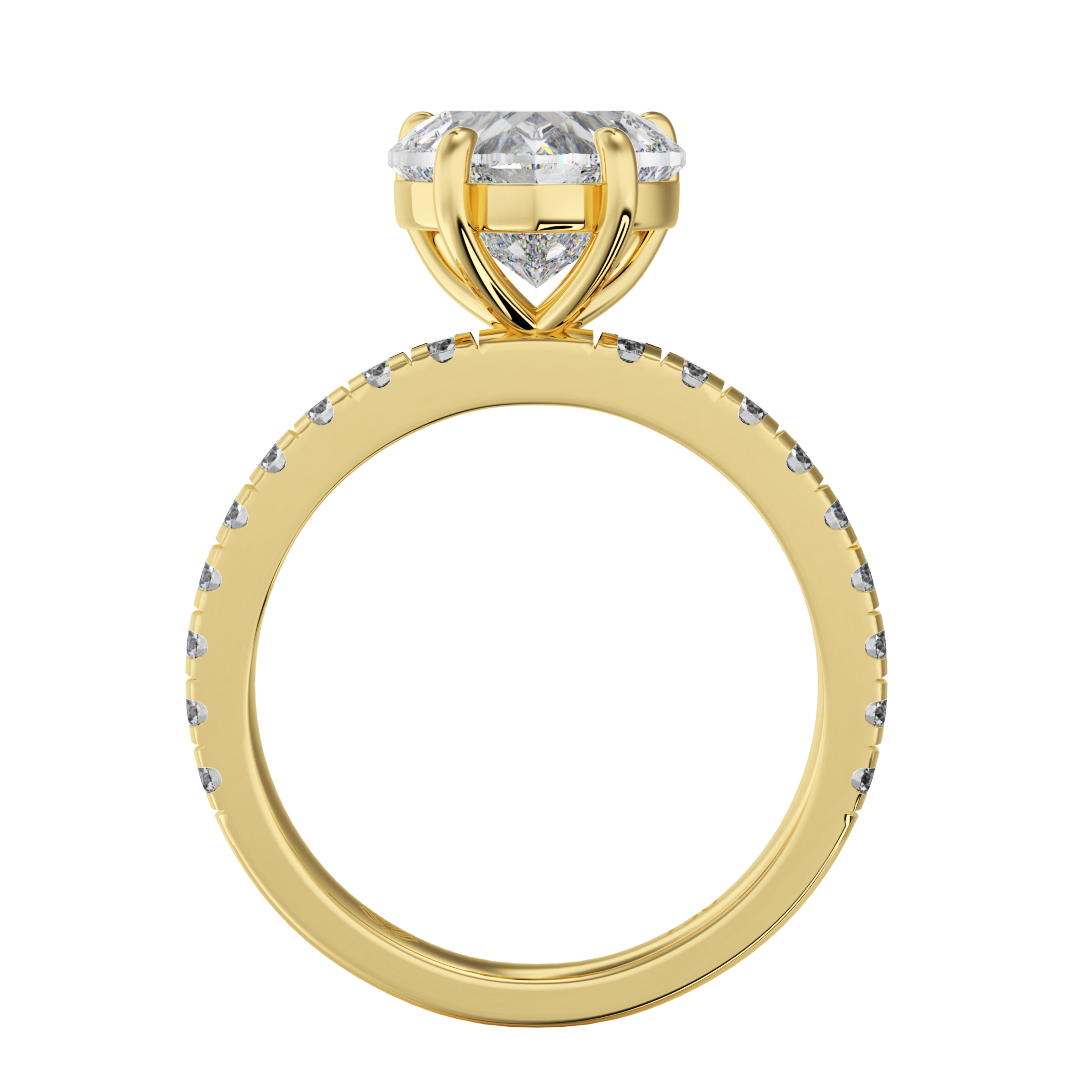 Laure Heart With Diamond Band Diamond Engagement Ring