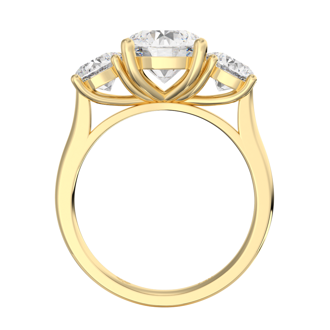 Océane Round Diamond Three Stone Engagement Ring