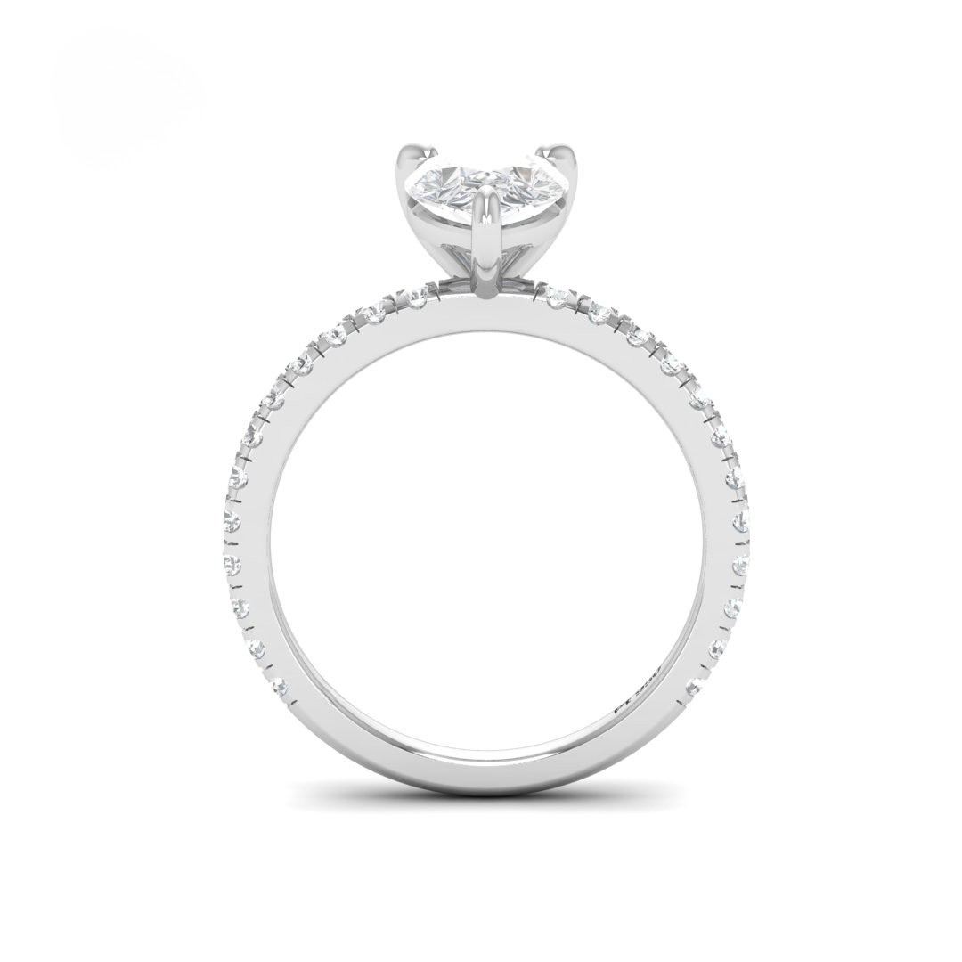 Athena Pear With Diamond Band Engagement Ring