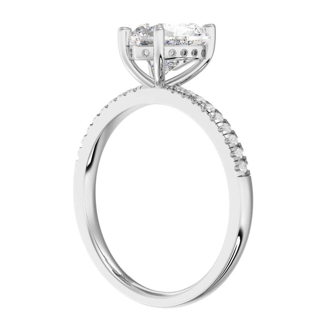 Giselle Heart Shaped Hidden Halo and Diamond Band
