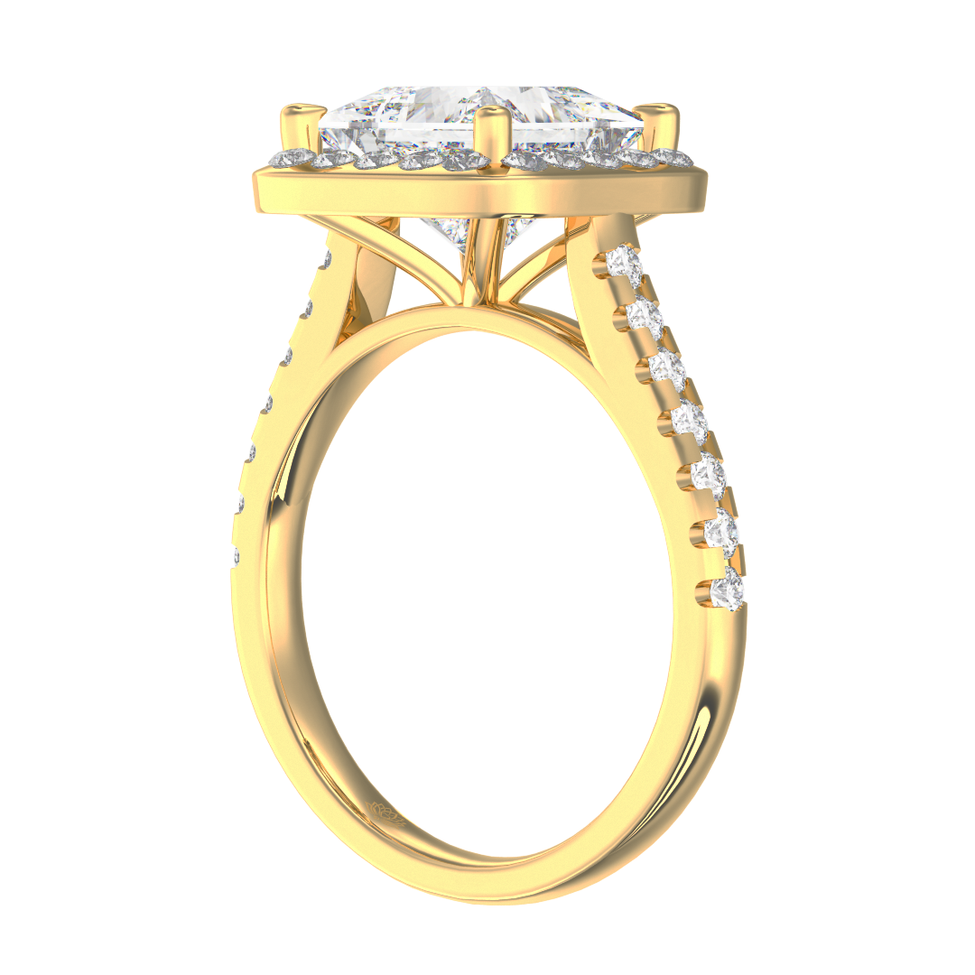 Guinevere Princess Diamond Hidden Halo Engagement Ring