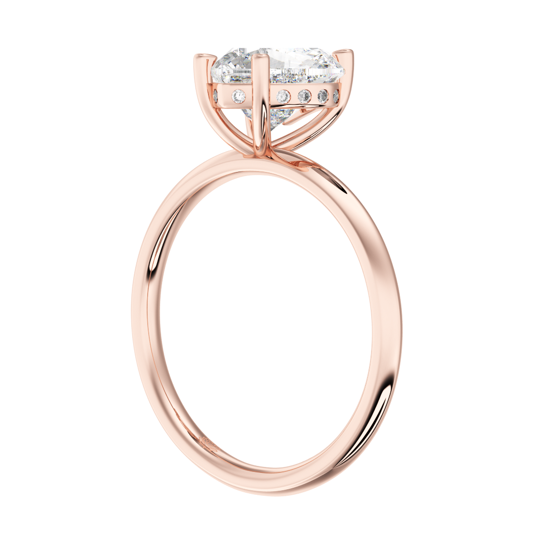 Zélie Heart Shaped Hidden Halo Diamond Engagement Ring
